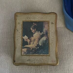 Elegant Gold-Trimmed Antique Jewelry Box